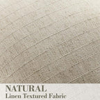 18x18 Linen Pillow Covers Natural Beige Pack of 2 Farmhouse Boho Neutral Accents Striped Textured Square Decorative Throw Pillow Cases for Living Room Couch Bed Home Decor