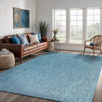 Washable Indoor Outdoor Rug Weather Resistant Carpet Modern Solid for Porch Deck Balcony Backyard Patio Rug 6x9 Aqua Blue