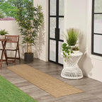 Nourison Home Courtyard Jute 2'2" x 8' Area Rug - Easy Clean, Non Shedding, Bed Room, Living Room, Dining Room, Kitchen (8' Runner)