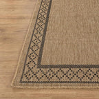 Easy Jute Rugs 4x6 Frame Natural Color Living Room Indoor Outdoor Area Rug for Patio and Kitchen Rug High Traffic Washable Easy to Clean Solid Boho Woven Design Carpet (4 x 6)