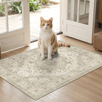 Washable Runner Rug 2x3 Runners for Hallways, Ultra-Thin Carpet Runners for Entryway Anti Slip Backing Runner Rugs for Kitchen Laundry Room Indoor Hallway (Ivory/Beige)