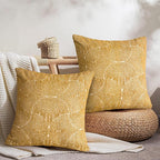 AELS Boho Decorative Textured Throw Pillow Covers 20x20, Organic Modern Mid Century Rainbow Tufted Pillow Case, Farmhouse Rustic Geometric Woven Cushion Case for Bed Couch Sofa, Mustard Yellow