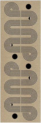 Kitchen Runner Rugs for Hallway, 2x6 Washable Farmhouse Non Slip Outdoor Runners Rug for Bedroom Porch Laundry Bathroom Geometric Brown