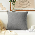 Home Brilliant 18x18 Pillow Cover Decorative Textured Linen Square Throw Pillow Cases Cushion Covers for Sofa Couch Bed, 45cm, Dark Grey