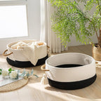 KAKAMAY Woven Baskets for Storage(16"x8"),Blanket Basket for Organizing Living Room,Cotton Rope Basket Woven Baby Laundry Hamper,Collapsible Laundry Room Organization,Clothes,Toy Chest(Black)