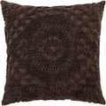 Better Trends Rio Collection is Super Soft and Light Weight in Floral Design 100% Cotton Tufted Unique Luxurious Machine Washable Tumble Dry, Euro Sham, Chocolate