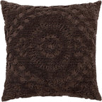 Better Trends Rio Collection is Super Soft and Light Weight in Floral Design 100% Cotton Tufted Unique Luxurious Machine Washable Tumble Dry, Euro Sham, Chocolate