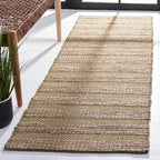SAFAVIEH Natural Fiber Collection Runner Rug - 2'3" x 8', Green & Natural, Handmade Boho Farmhouse Rustic Jute & Cotton Jute, Ideal for High Traffic Areas in Living Room, Bedroom (NFB654Y)