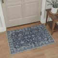 GENIMO Area Rug 2x3 Doormat, Machine Washable Low Pile Rugs, Small Retro Chenille Entryway Mat for Entrance, Hallway, Kitchen and Corridor, Distressed Navy Blue