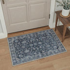 GENIMO Runner Rug 2x6 Non Slip Machine Washable Vintage Hallway Runner Rug, Low Pile Lightweight Rugs for Entryway, Hallway, Kitchen and Corridor, Distressed Navy Blue
