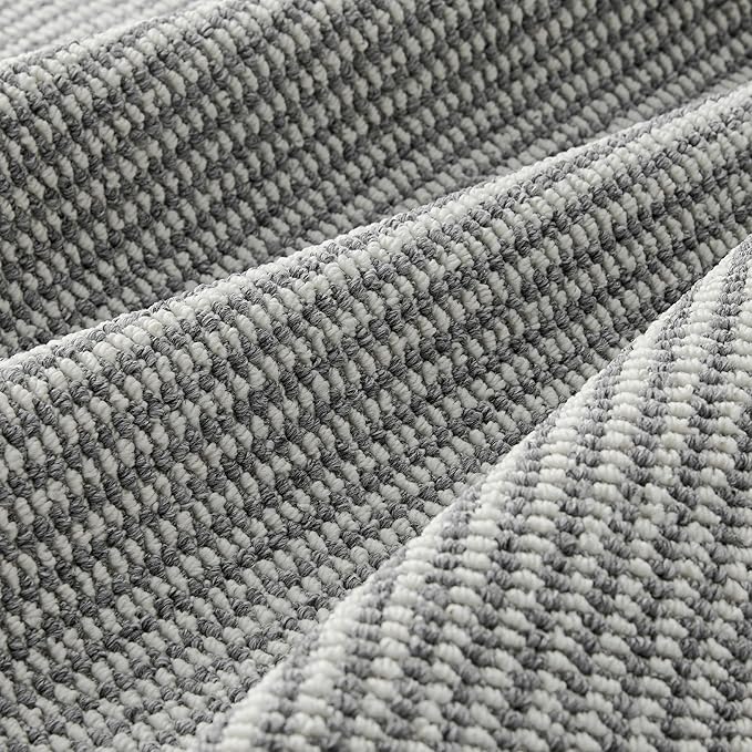 Bedsure 5x7 Faux Wool Area Rugs for Living Room, Machine Washable Carpet, Non-Slip Backing, Pet Friendly Throw Rug for Bedroom Dining Room, Gray