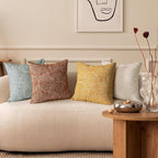 AELS Boho Decorative Textured Throw Pillow Covers 20x20, Organic Modern Mid Century Rainbow Tufted Pillow Case, Farmhouse Rustic Geometric Woven Cushion Case for Bed Couch Sofa, Slate Pale Blue Gray