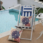 DFXSZ 4th of July Pillow Covers 18x18 Inch Set of 2 Patriotic Blue Red Floral Outdoor Waterproof Decorative Throw Pillows Polyester Pillow Covers Decor for Patio Funiture Garden Couch 002H18
