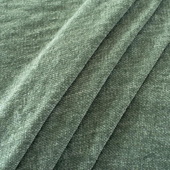 Chenille Throw Blanket for Couch with Tassels,60"X80" Soft Cozy Lightweight Knitted Boho Decorative Blankets for Bed and Sofa,Light Green