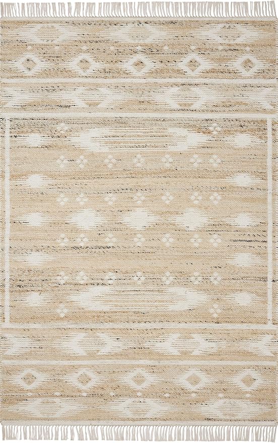 Loloi Angela Rose Rivers Collection RIV-04 Natural/Ivory 8'-6" x 11'-6" Reversible Area Rug