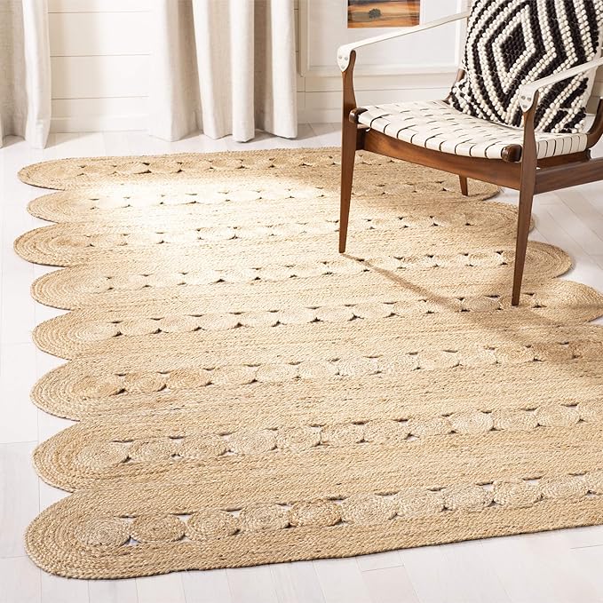 SAFAVIEH Natural Fiber Collection Accent Rug - 3' x 5', Natural, Handmade Farmhouse Rustic Country, Ideal for High Traffic Areas in Entryway, Living Room, Bedroom (NF365B)