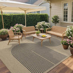 Easy Jute Rug 8x10: Indoor Outdoor Natural Boho Area Rugs for Living Room Patio Washable - Farmhouse Neutral Contemporary Large Carpet for Bedroom Dining Room Backyard Office Non Slip