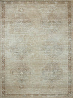 Loloi Amber Lewis Cambria Collection CBR-02 Mist/Natural 2'-6" x 12'-0" Runner Rug Jute, Neutral, Vintage Style, Antique Tone, Living, Bedroom, Dining, Carpet