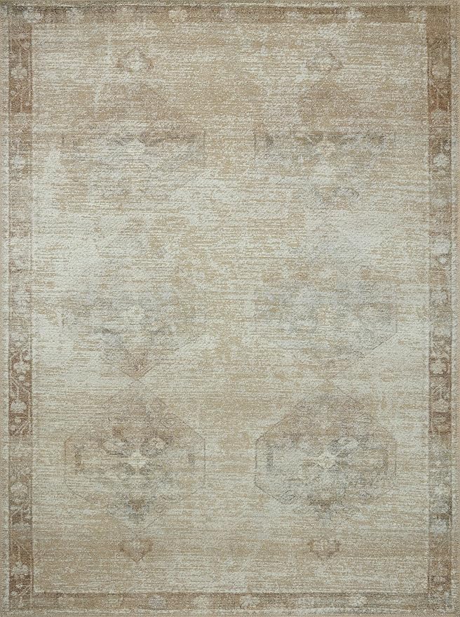 Loloi Amber Lewis Cambria Collection CBR-02 Mist/Natural 2'-0" x 5'-0" Accent Rug Jute, Neutral, Vintage Style, Antique Tone, Living, Bedroom, Dining, Carpet