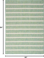 Nourison Home Positano Blue Green Ivory 5' x 7' Area Rug - Easy Clean, Non Shedding, Bed Room, Living Room, Dining Room, Kitchen (5' x 7')