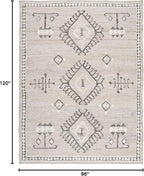 SAFAVIEH Area Rug 8x10 - Kilim Collection - Large - Grey & Black, Handmade Flat Weave Jute, Ideal for Living Room, Bedroom, Office, Dining Space (KLM762F)