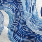 2 Pack Navy Blue and White Waved Throw Pillows Covers 18x18 Inch Decorative Modern Abstract Light Blue White Pillowcases Farmhouse Cushion Covers for Couch Bed Sofa Farmhouse Boho Spring Home Decor