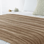 Chenille Throw Blanket for Couch 60"X 80" Twin, Soft Cozy Throws with Fringe Tassel for Bed Sofa Chair Cover, Lightweight Knitted Decorative Boho Blankets for Living Room, Taupe