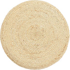 REDEARTH · Cylindrical Pouf Foot Stool Ottoman - Jute Braided Pouffe Poof Accent Sitting Footrest for Living Room, Bedroom, Nursery, Patio, Lounge & Other Rooms (Natural Gray, 18"X18"X14")