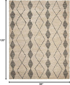 SAFAVIEH Bohemian Collection 8' x 10' Beige / Black BOH703Z Handmade Moroccan Tribal Jute Area Rug