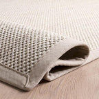 SAFAVIEH Natural Fiber Collection Runner Rug - 2'6" x 8', Marble & Beige, Sisal, Woven Design with Border (NF143C)