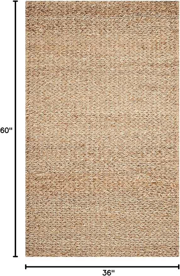 SAFAVIEH Natural Fiber Collection Accent Rug - 3' x 5', Natural, Handmade Farmhouse Jute, Ideal for High Traffic Areas in Entryway, Living Room, Bedroom (NF732A)