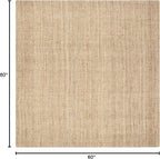 SAFAVIEH Natural Fiber Collection Area Rug - 5' Square, Natural, Handmade Farmhouse Jute, Ideal for High Traffic Areas in Living Room, Bedroom (NF730C)