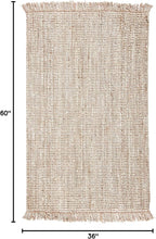 SAFAVIEH Natural Fiber Collection Accent Rug - 3' x 5', Grey & Beige, Handmade Woven Fringe Jute, Ideal for High Traffic Areas in Entryway, Living Room, Bedroom (NF825F)