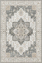 GENIMO Area Rug 2x3 Doormat, Machine Washable Low Pile Rugs, Small Retro Chenille Entryway Mat for Entrance, Hallway, Kitchen and Corridor, Heathered Grey