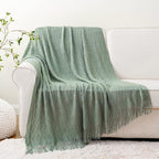 BATTILO HOME Sage Green Throw Blanket for Couch, Home Decor Sage Throw Blankets, Spring Green Blanket for Bedroom Decor Housewarming Gifts, 50"x60"