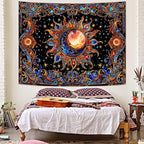Spenlife Celestial Sun and Moon Tapestry Cosmic Tapestry for Bedroom Astral Tapestries Wall Hanging Bedroom Living Room Wall Art and Home Decor 60x80