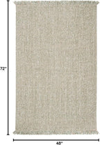 SAFAVIEH Natural Fiber Collection Accent Rug - 4' x 6', Green & Natural, Handmade Woven Fringe Jute, Ideal for High Traffic Areas in Entryway, Living Room, Bedroom (NF826Y)