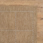 Beverly Rug Easy Jute Checkered Squared Rug 4x6 Washable Durable Indoor Outdoor Area Rugs for Living Dining Room Patio Office Stain Resistant Non Shedding Casual Indoor Outside Carpet 4 x 6 Natural
