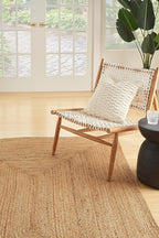 Nourison Home Natural Jute Natural 4' x 6' Area Rug - Easy Clean, Non Shedding, Bed Room, Living Room, Dining Room, Kitchen (4' x 6')