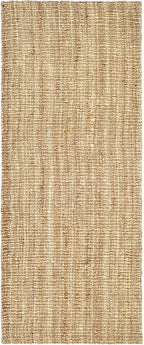 SAFAVIEH Natural Fiber Collection Runner Rug - 2'6" x 16', Natural Brown, Handmade Jute, Farmhouse Style, Chunky Textured Thick Pile (NF447A)
