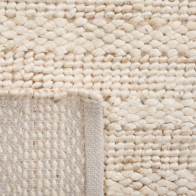 SAFAVIEH Natural Fiber Collection Accent Rug - 2'3" x 4', Bleach, Handmade Jute, Braided Woven Design, Ideal for Entryway, Living Room, Bedroom (NF212D)