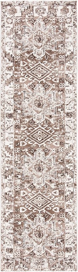 SAFAVIEH Vintage Hamadan Collection Runner Rug - 2'3" x 10', Brown & Ivory, Traditional Persian Design, Non-Shedding & Easy to Clean, Ideal for Hallway, Foyer, Entryway, Bedroom (VTH211T)