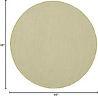 Nourison Home Courtyard Ivory Green 4' x Round Area Rug - Easy Clean, Non Shedding, Bed Room, Living Room, Dining Room, Kitchen (4' x Round)