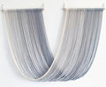 QULBUJ Dip Dye Large Macrame Wall Hanging Tie-Dye Yarn Tapestry Home Boho Wall Decor Ombre Art Headboard Bedroom Living Room 52" Wx34 L,Grey