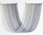 QULBUJ Dip Dye Large Macrame Wall Hanging Tie-Dye Yarn Tapestry Home Boho Wall Decor Ombre Art Headboard Bedroom Living Room 52" Wx34 L,Grey