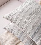 Boho Throw Pillow Covers 22x22 Inch Set of 2, Farmhouse Decorative Couch Pillow Cases, Grey Accent Pillows of Bed, Sofa Bedroom Living Room Home Decor Cushion Cover