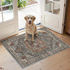 Washable Runner Rug 2x3 Runners for Hallways, Ultra-Thin Carpet Runners for Entryway Anti Slip Backing Runner Rugs for Kitchen Laundry Room Indoor Hallway (Grey/Brown/Tan)