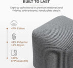 Anji Mountain Pouf Ottoman Foot Rest, Handmade Ottoman Pouf, Comfortable Foot Stool, Decorative Floor Seating for Living Room Decor, Bedroom & Home Décor Accent - Gray Maze