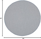 Nourison Home Courtyard Ivory Blue 8' x Round Area Rug - Easy Clean, Non Shedding, Bed Room, Living Room, Dining Room, Kitchen (8' x Round)