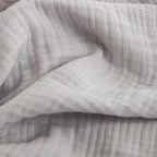 FOSSA Muslin Blanket with Fringe - 4-Layer 100% Cotton Gauze Super Soft & Breathable Throw -Lightweight Decorative Cooling Blanket for Bed, Sofa, Office (Grayish, Throw (60" × 50"))